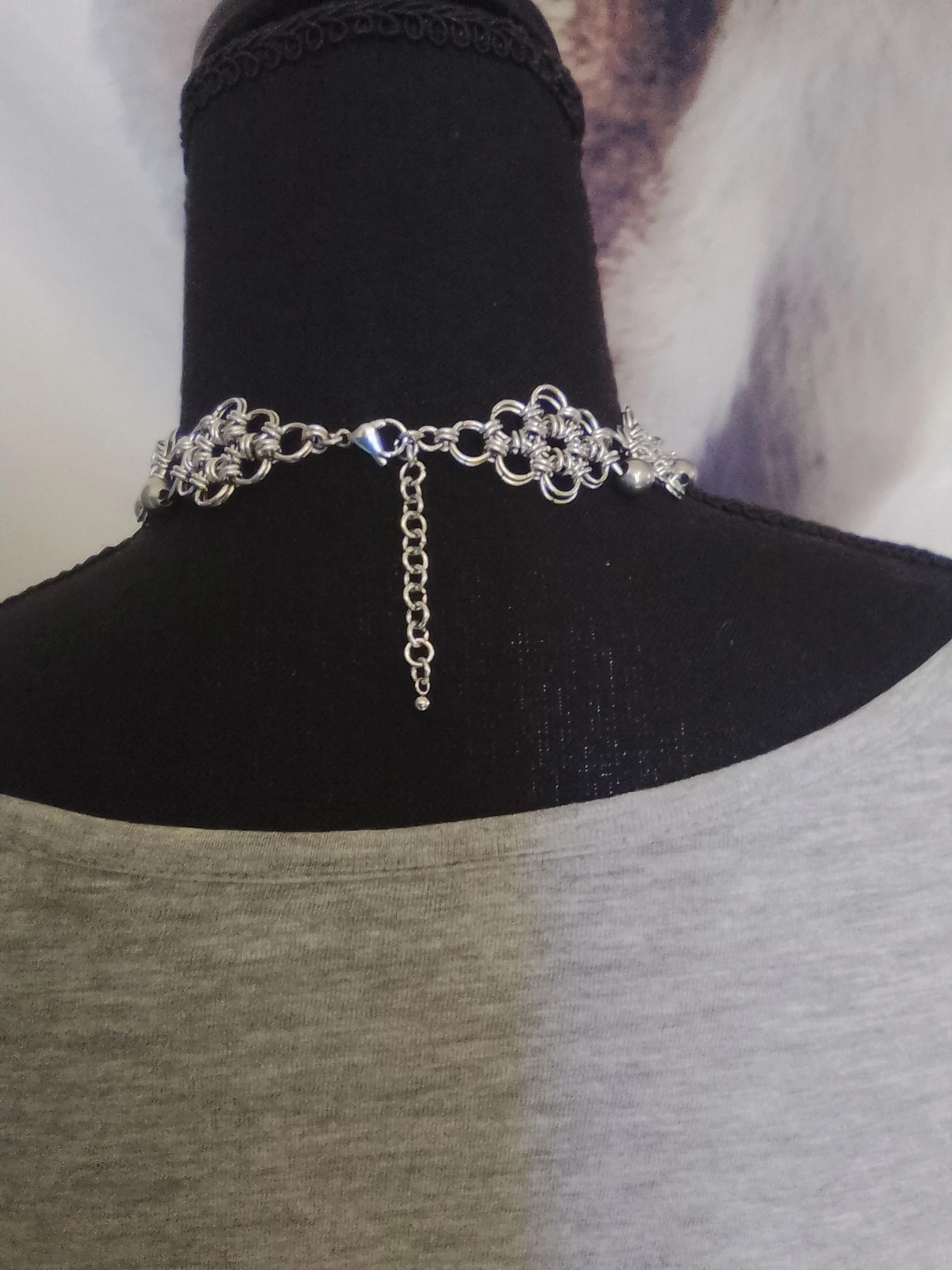 Collar choker "flores" de cadena japonesa – photo 3